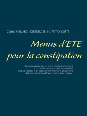 cover image of Menus d'été pour la constipation